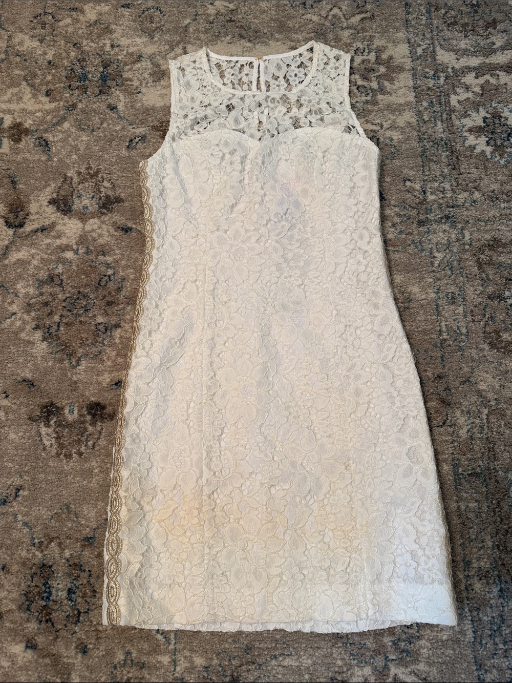 Lilly Pulitzer Mila Shift in resort white corded floral lace